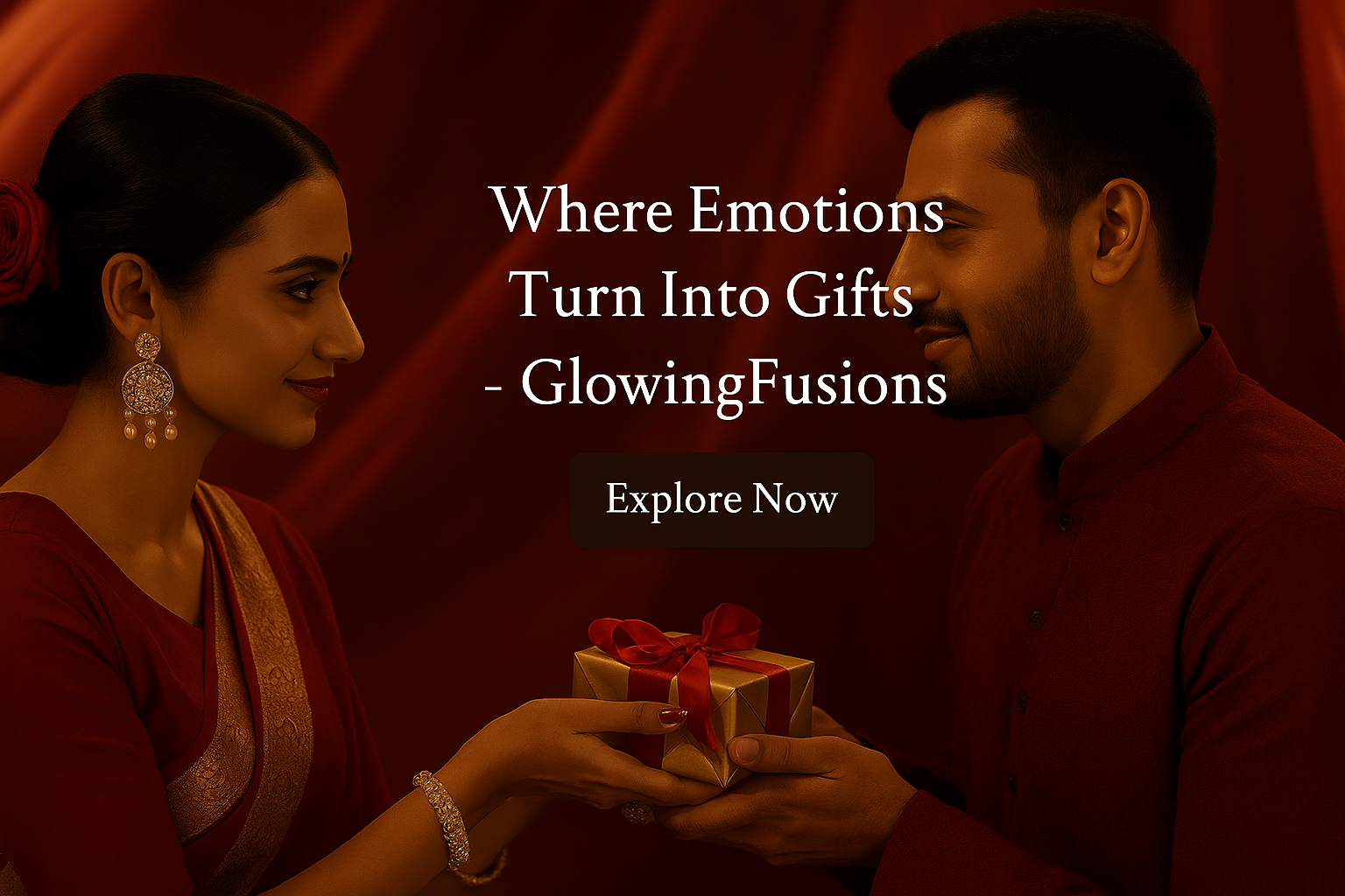 Third hero slideshow image showcasing premium gifting items from GlowingFusions, designed to celebrate special moments with elegance.