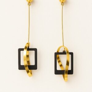 Modern artificial silver rectangle drop earrings with engraved design – GlowingFusions Title: Silver Rectangle Engraved Drop Earrings – GlowingFusions