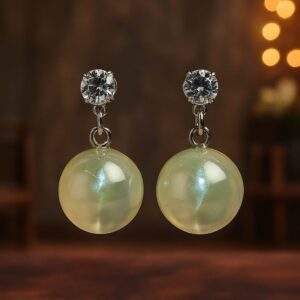 Elegant pearl drop earrings with crystal stud – premium affordable jewelry by GlowingFusions